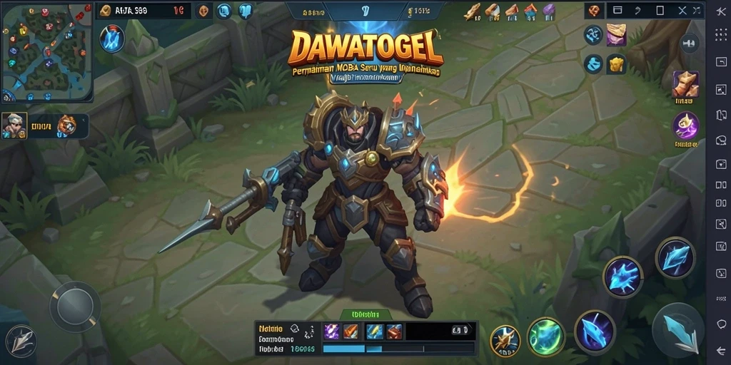 Screenshot gameplay DAWATOGEL menampilkan aksi seru pertarungan tim.