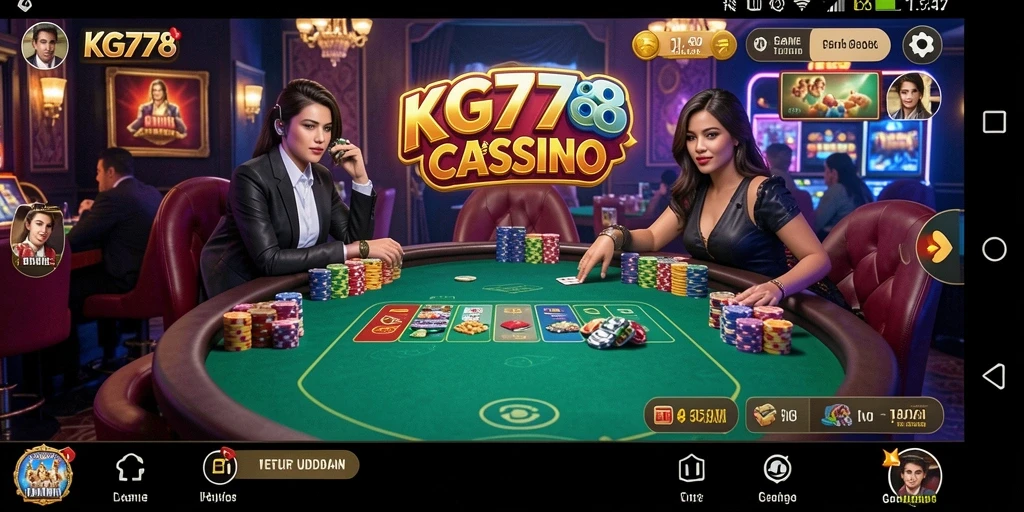 Tangkapan layar KG778 menunjukkan dealer profesional di meja Live Casino.