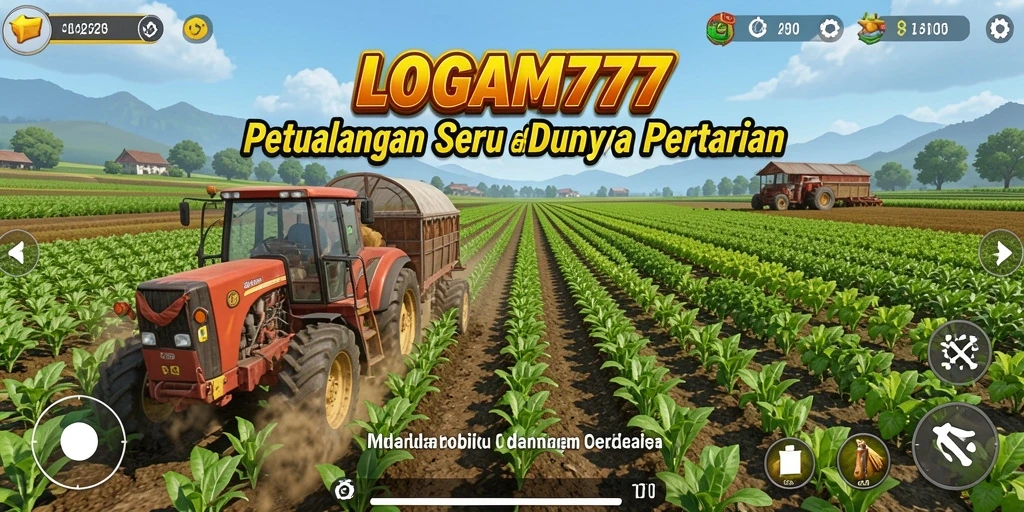 Screenshot dari LOGAM777 menunjukkan keragaman tanaman dan hewan di ladang