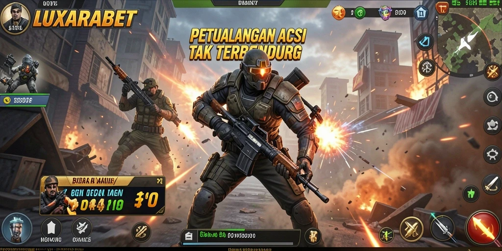 Tampilan gameplay LUXARABET dengan aksi menegangkan dan grafis memukau.