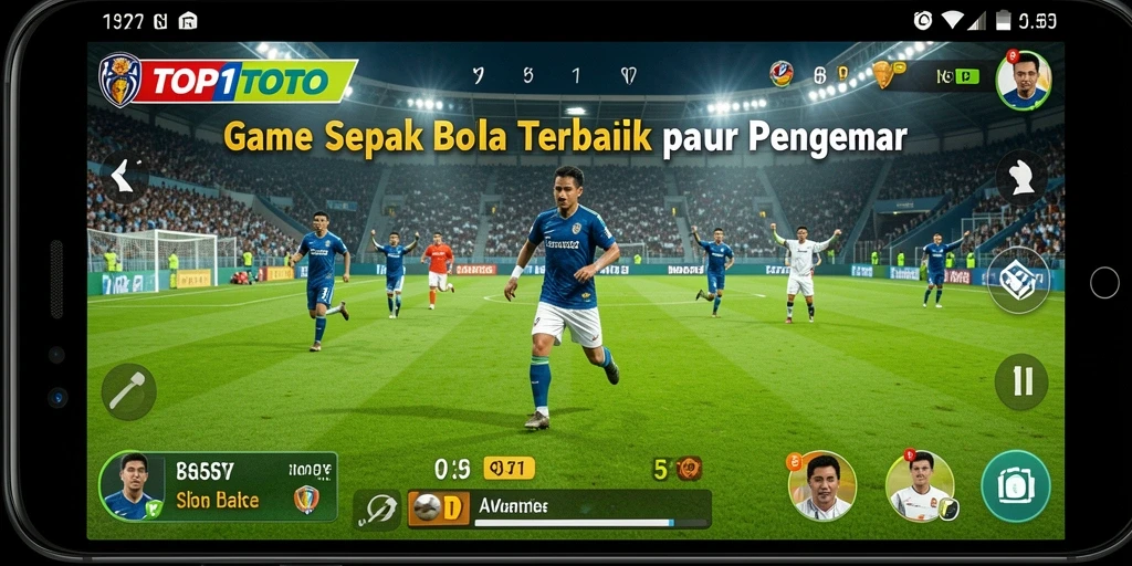 Tampilan gameplay menarik di TOP1TOTO dengan aksi sepak bola yang mendebarkan.